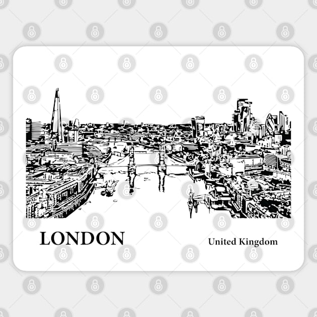 London United Kingdom Magnet by Lakeric